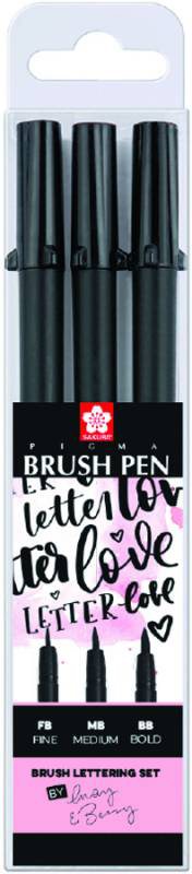

Набор Линеров-ручек Sakura Pigma Pen Brush Черный 3 цвета (8712079395131)