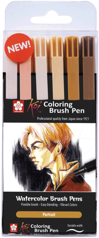 

Набор маркеров Sakura Koi Coloring Brush Pen Portrait 6 цветов (8712079448714)