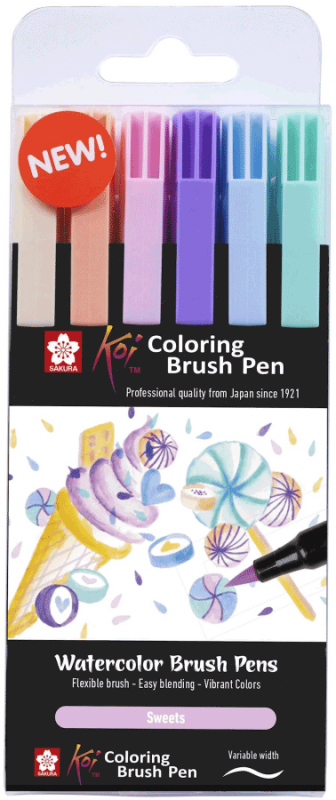 

Набор маркеров Sakura Koi Coloring Brush Pen Sweets 6 цветов (8712079448691)