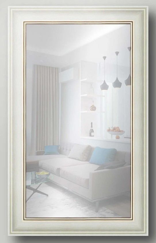 

Зеркало в раме настенное в ванную DecorFrom White prince 70х120 см белое