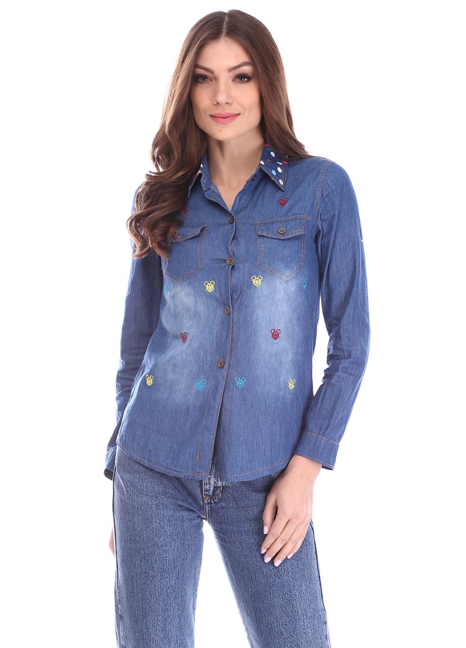 

Рубашка женская LadiesFashion 1045 с пуговицами (Синий, Рубашка женская LadiesFashion 1045 с пуговицами (Синий M)