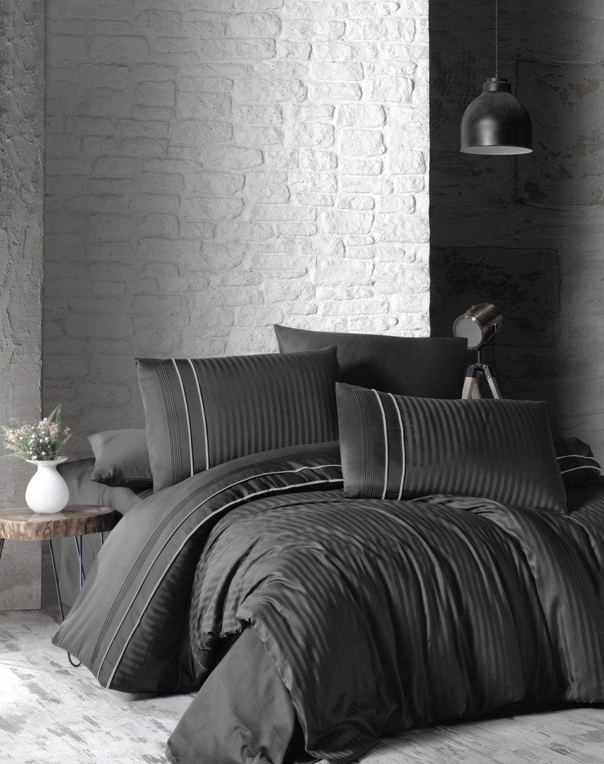 

Постельное Белье First Choice Satin Delux Stripe Style Anthracite 200*220