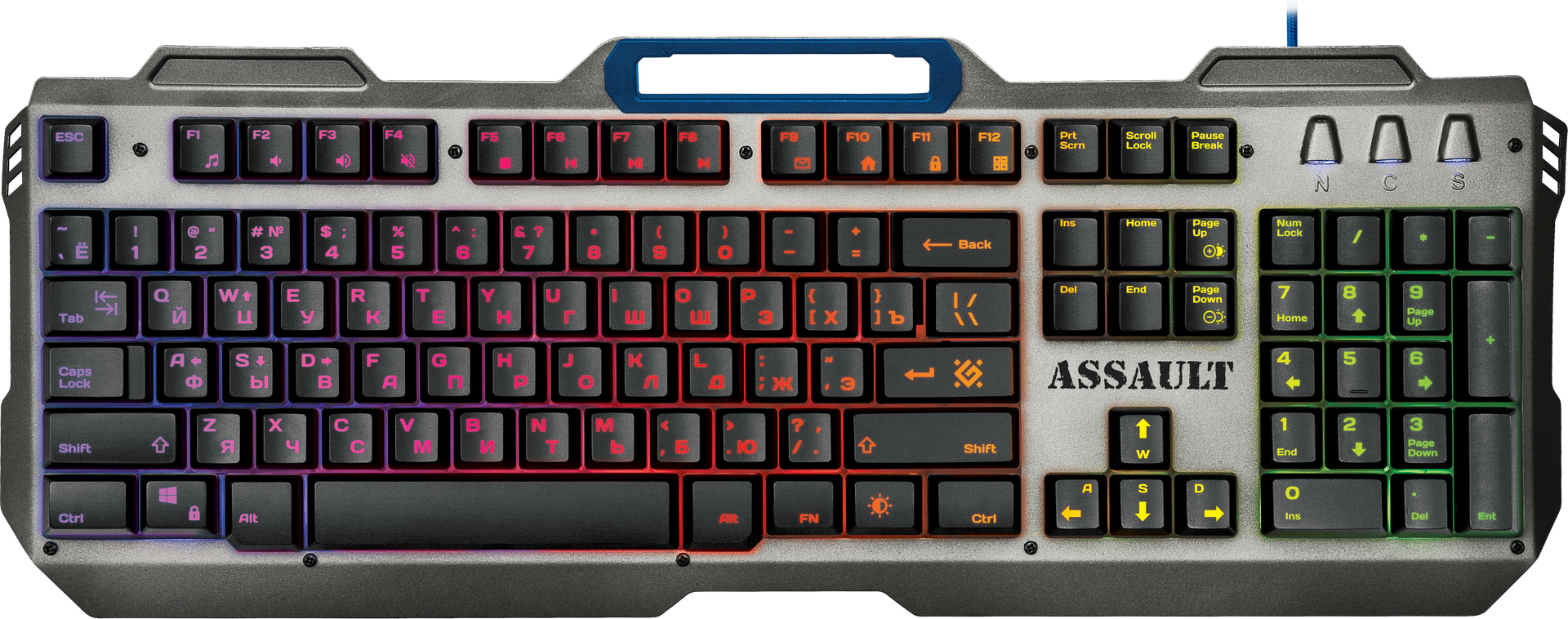 

Клавиатура проводная Defender Assault GK-350L USB Grey-Metall (45350)