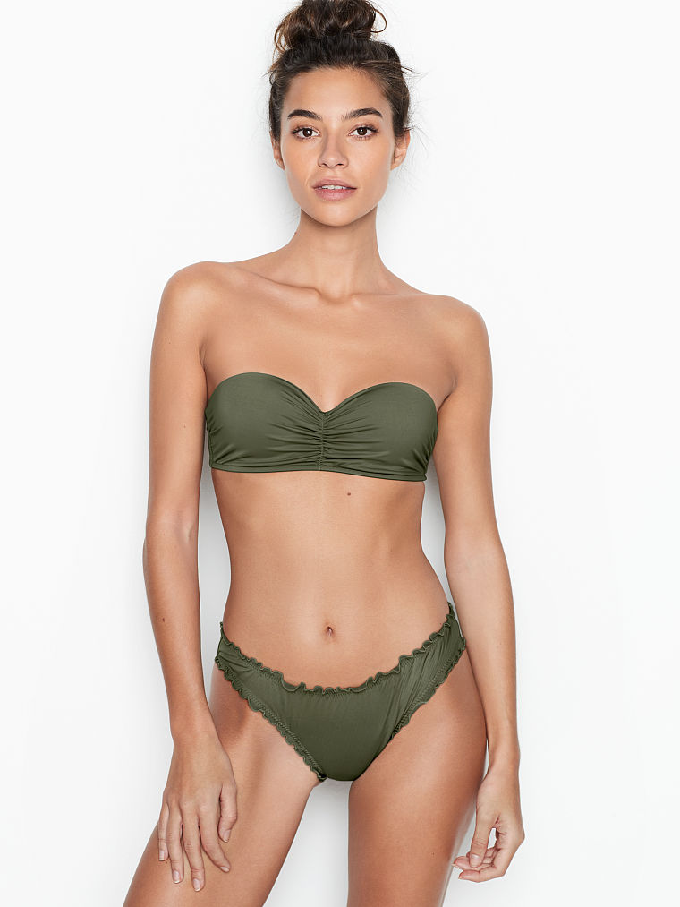 

Оригинальный купальник Victoria's Secret бандо и плавки art274293 (Хаки, размер 32B/S)