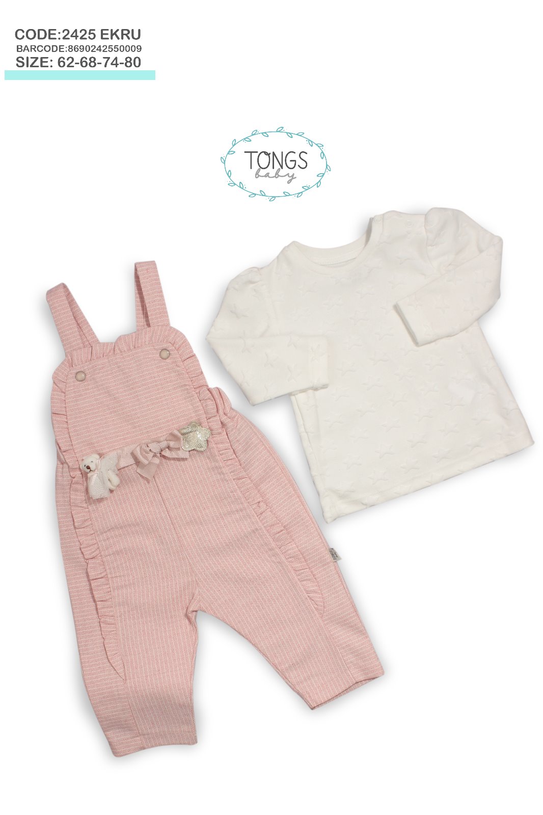 

Комбинезон + Футболка с длинным рукавом Tongs Розовый 68 см 2425 (496305)