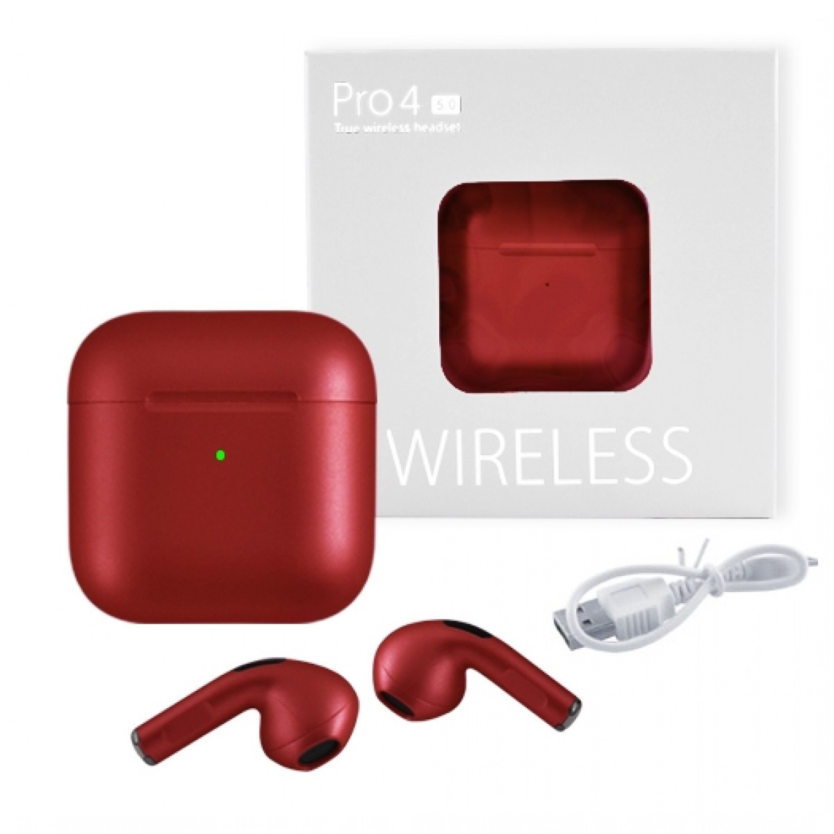 

Наушники Bluetooth Pro 4 Wireless с кейсом red metallic
