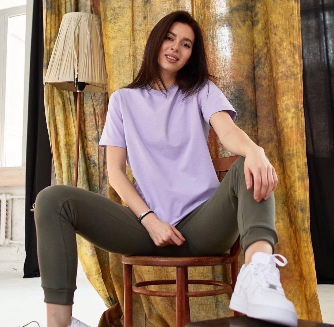 

Футболка женская Oversize лило 42-48 B110