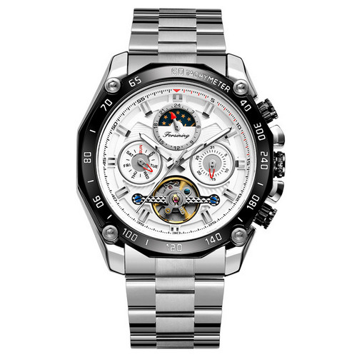 

Часы наручные Forsining 6913 Silver-White-Black