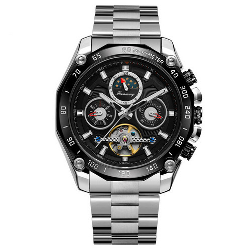 

Часы наручные Forsining 6913 Silver-Black