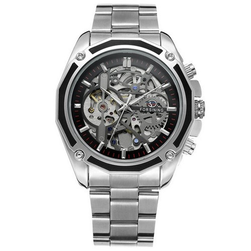

Часы наручные Forsining 8130 Silver-Black