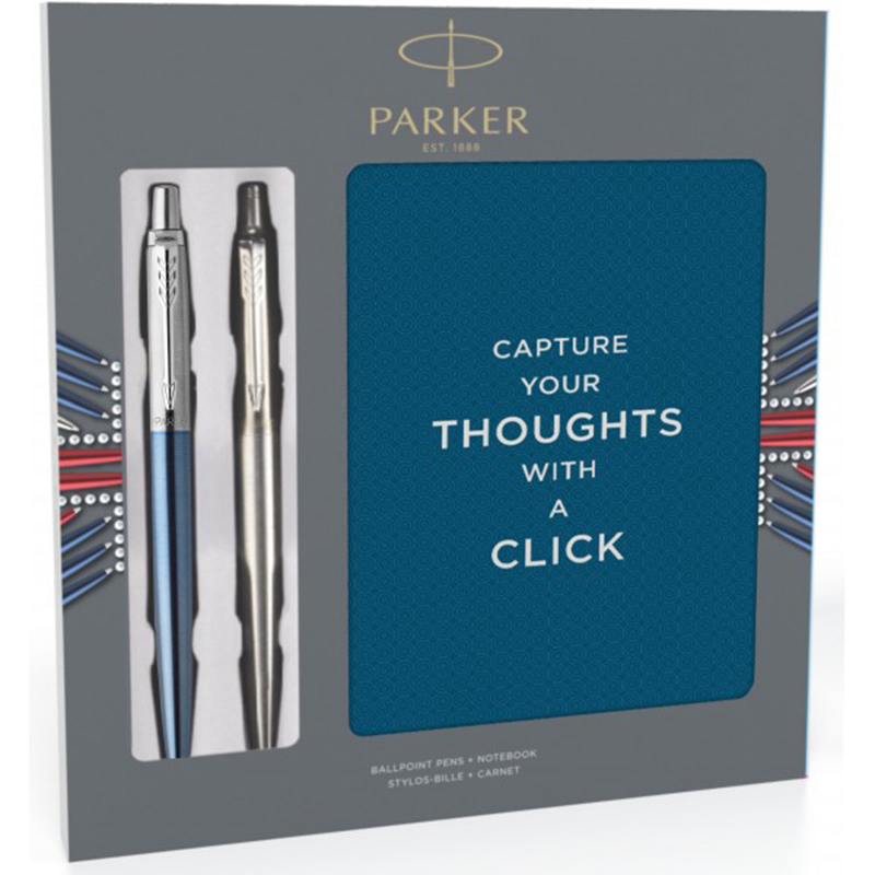 

Набор из 2-х ручек Parker Jotter + блокнот waterloo blue (16 972b18)