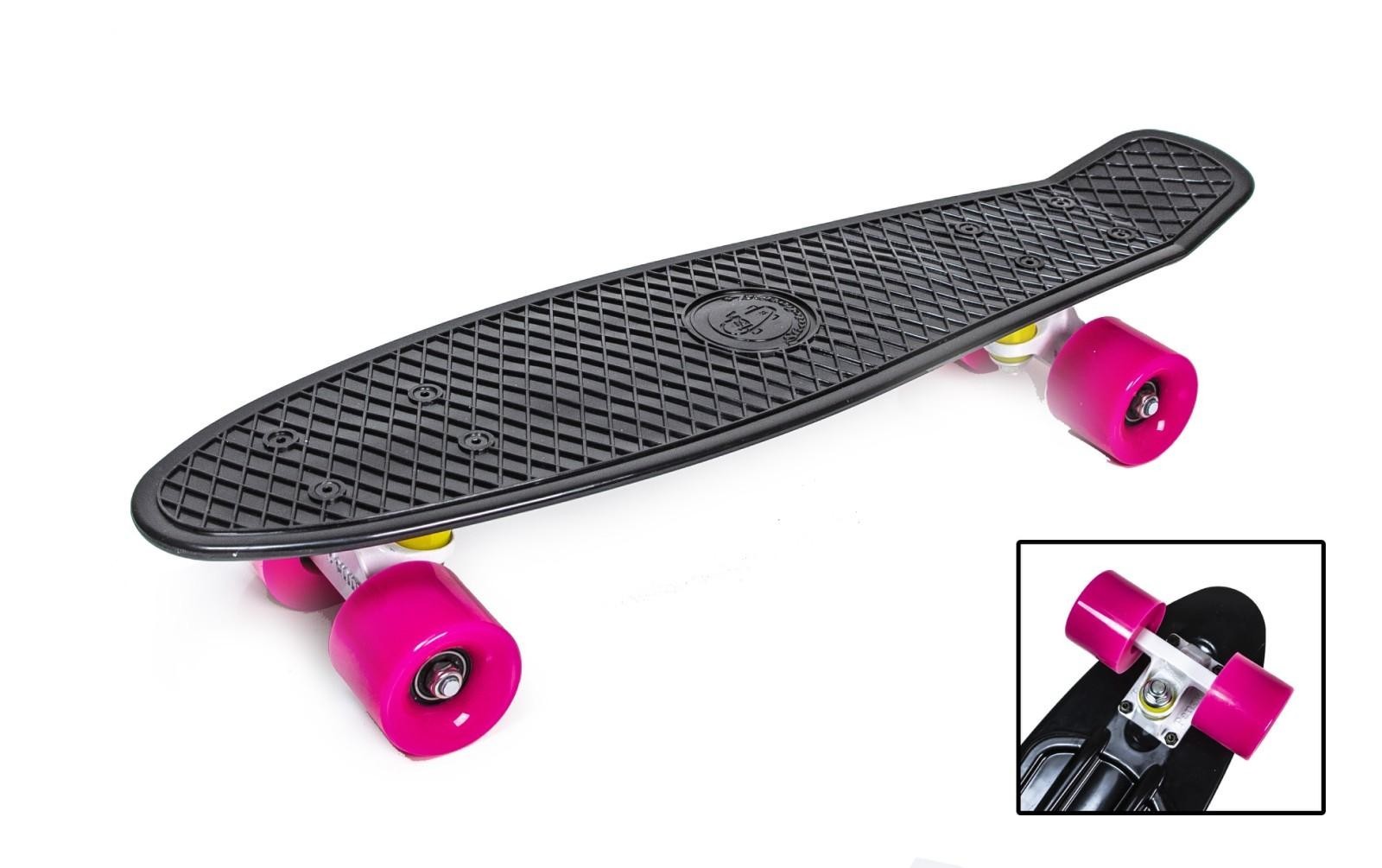 

Пенниборд (Penny Board) "Fish" Черный цвет Матовые колеса