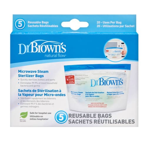

Пакеты Dr. Browns для стерилизации в микроволновой печи 5шт в упаковке