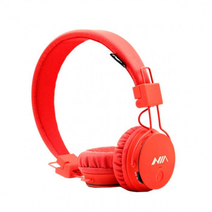 

Беспроводные Bluetooth Наушники с MP3 плеером NIA-X3 Радио блютуз Красные