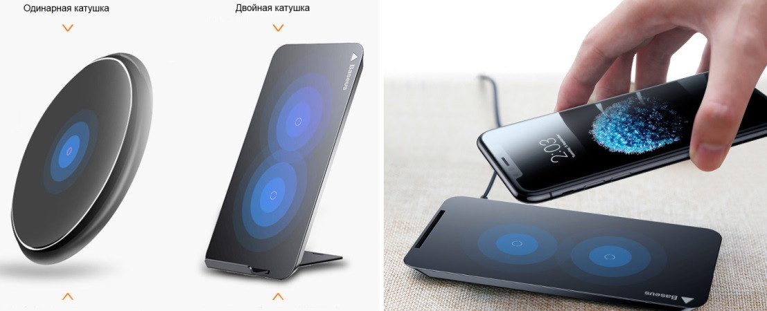 

Беспроводное зарядное устройство Baseus multifunctional wireless charging pad for phone with desktop holder Black (WXHSD-01)