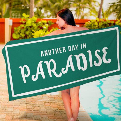 

Пляжное полотенце большое с принтом Another day in paradise