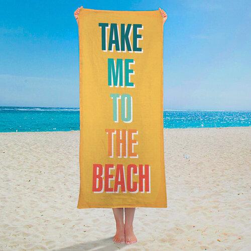 

Пляжное полотенце большое с принтом Take me to the beach