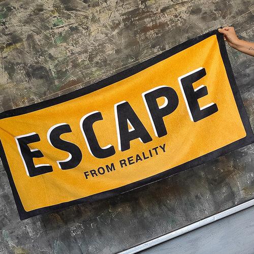 

Пляжное полотенце большое с принтом Escape from reality