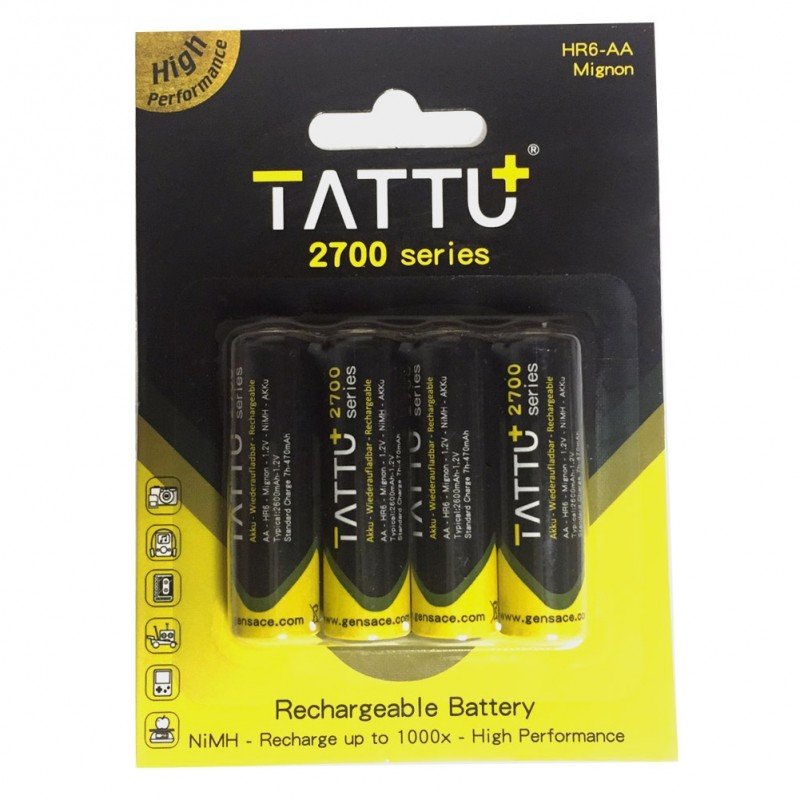

Аккумулятор Tattu NiMH 1,2В 2700мАч 1-Cell LP 50х14х5мм 27г AA (TA-2700-1.2V-NiMH-LS2A)