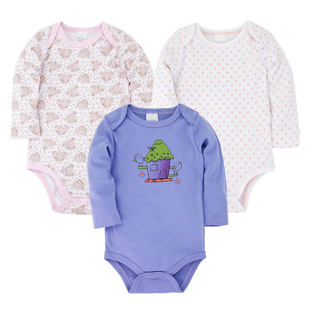 

Боди для девочки Птичий домик (3шт.) Berni Kids (62 / 3-6 мес) Розовый (57359)