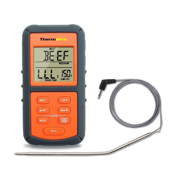 

Термометр для мяса ThermoPro TP-06S (от -9 до +250°C) с выносным датчиком из нержавеющей стали