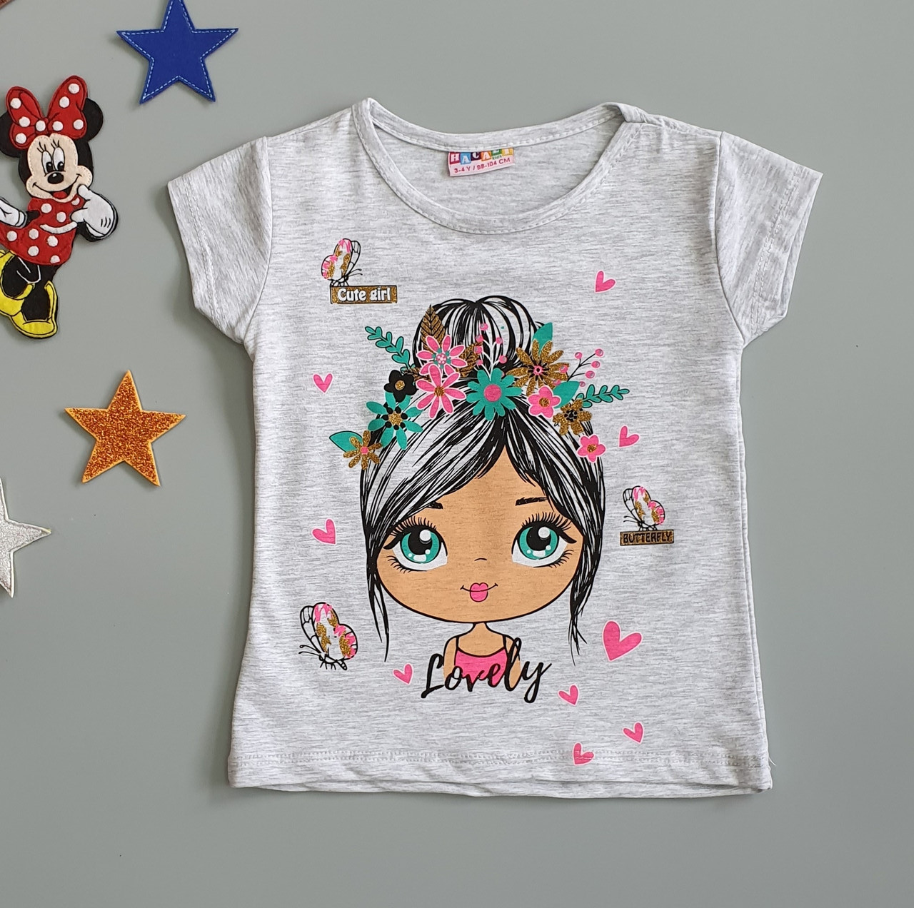 

Футболка Hacali kids для девочки 98-104 см Серая 18723