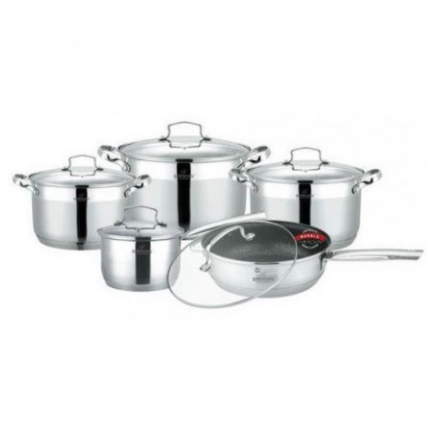 

Набор посуды (5шт) BOHMANN 2.1 x 2.9 x 3.9 x 5.1 x 6.6 л (BH-1912-10 MRB)