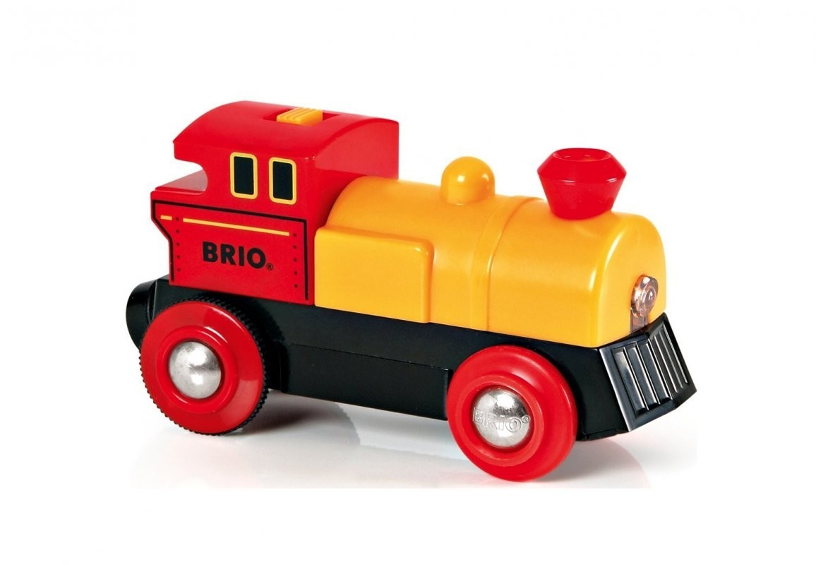 

Паровоз BRIO на батарейках (желто-красный) 33594 для деревянной железной дороги