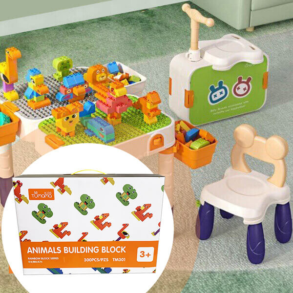 

Стол для Duplo (трансформер самокат) Tumama со стулом и конструктором 300 деталей (SL77230)