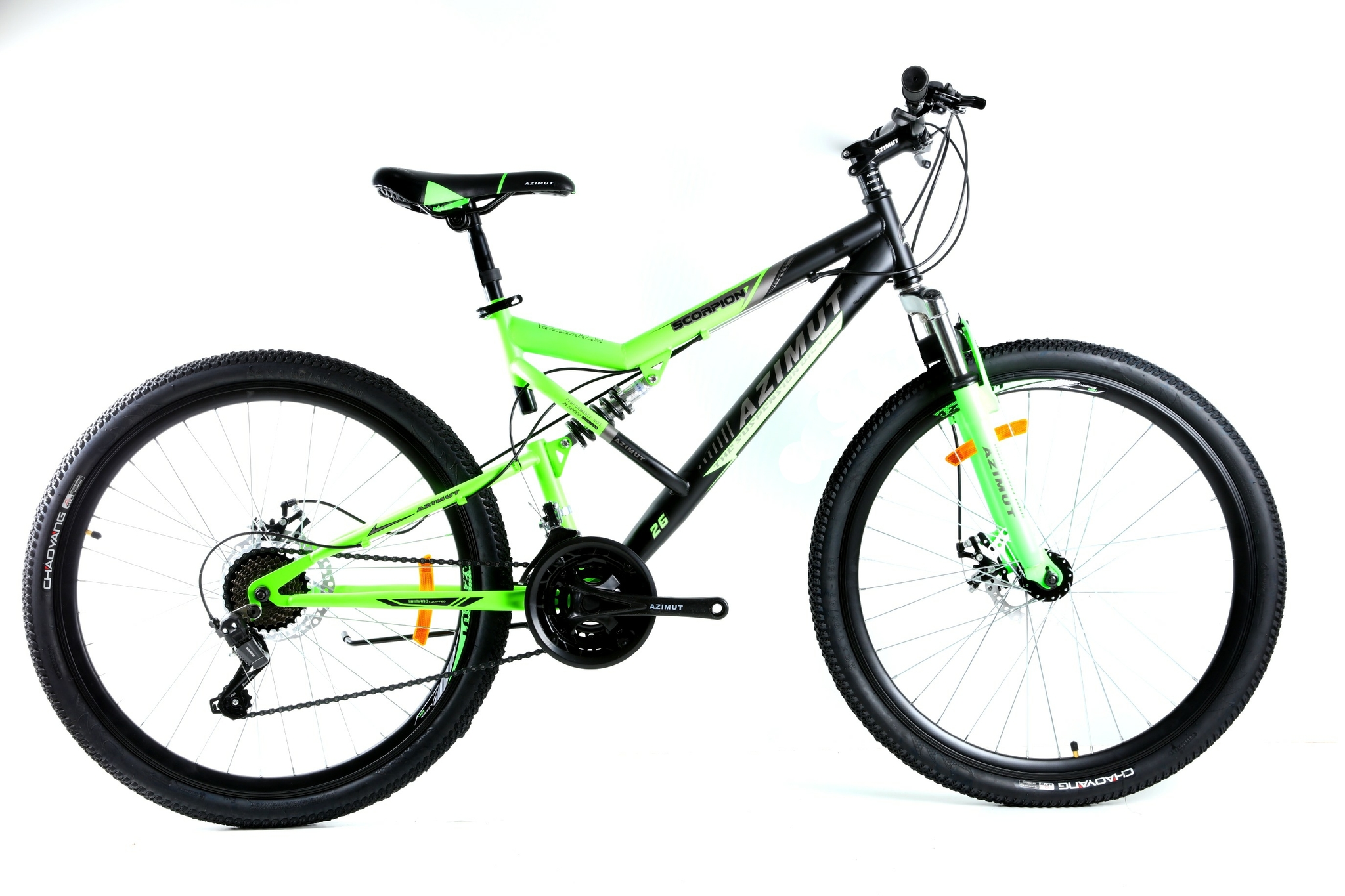 

Велосипед Azimut Scorpion 2021 Shimano 26" 17" Black / Green (Scorpion/GFRD)