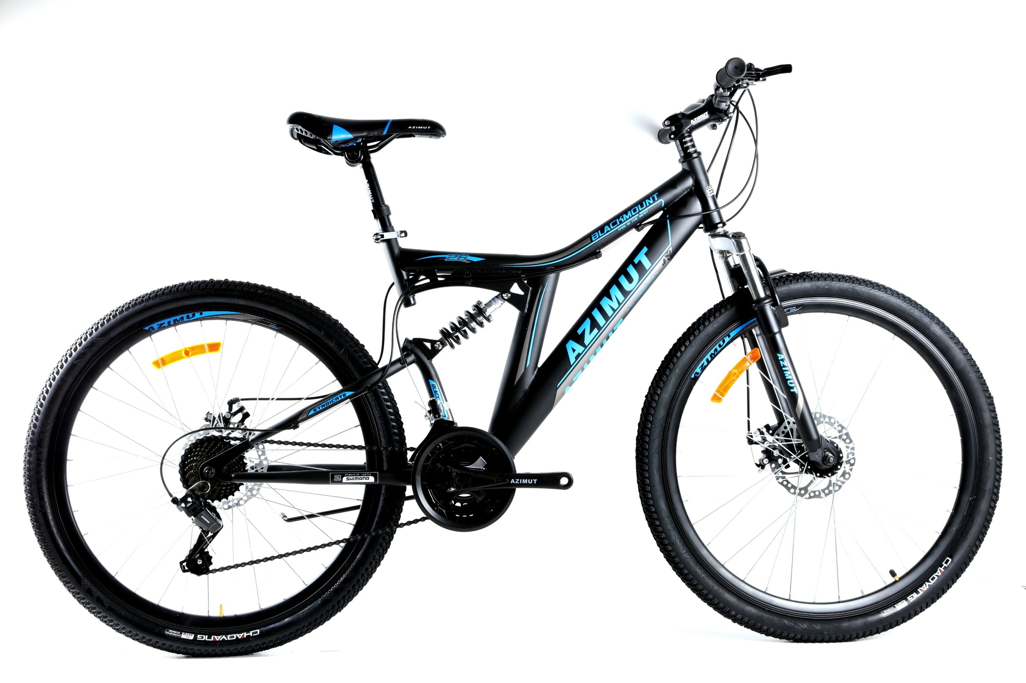 

Велосипед Azimut Blackmount 2021 Shimano 26" 18" Black / Blue (Blackmount/GFRD)