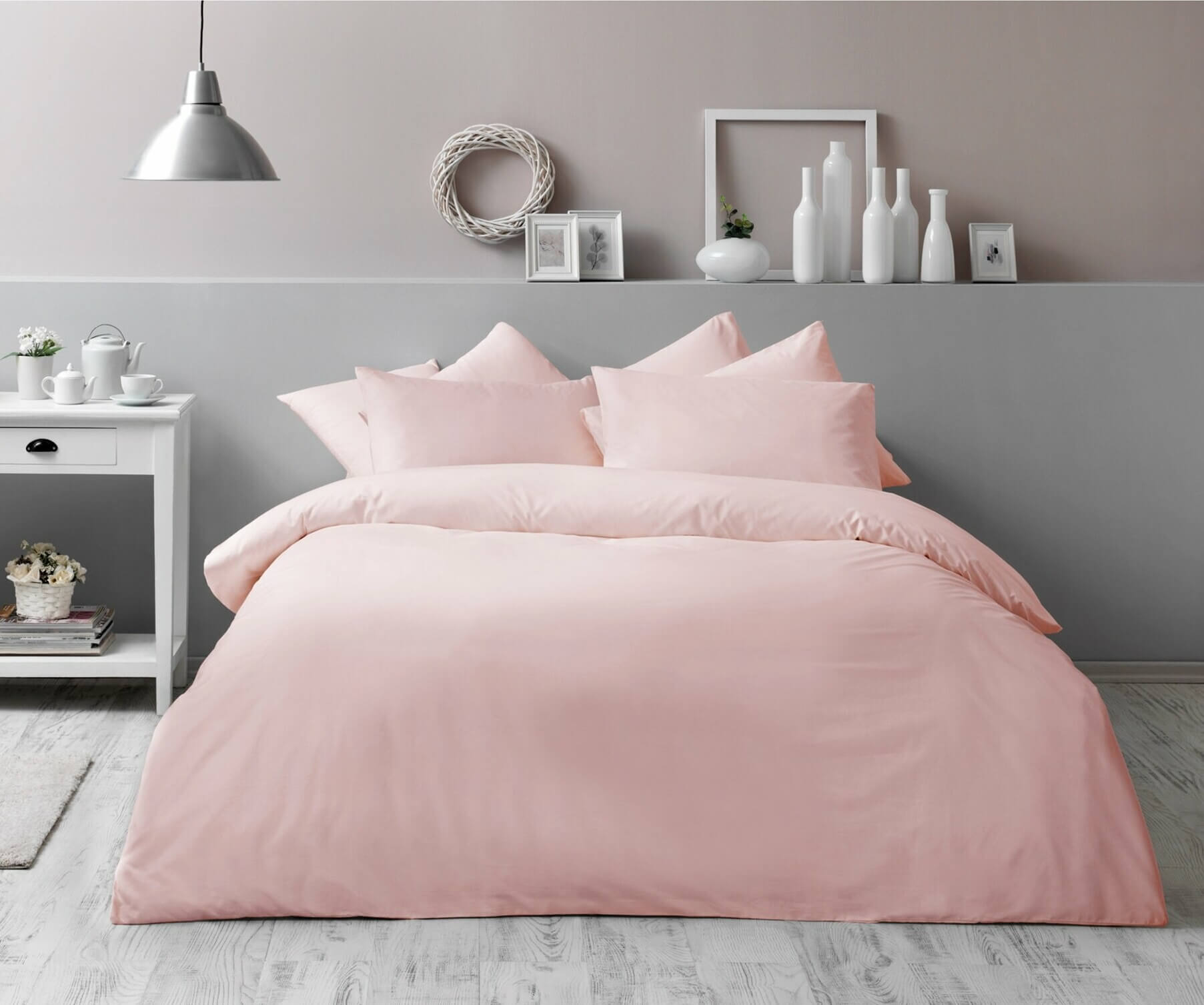 

Двуспальный евро комплект TAC Basic Pink Ранфорс-Antibacterial