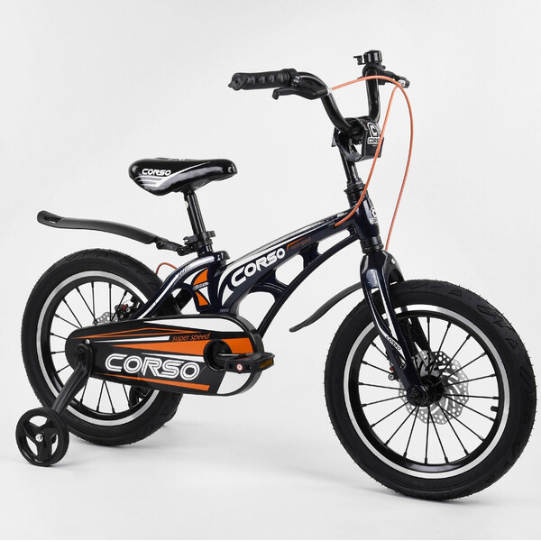 

Велосипед детский двухколесный Corso 16" дюймов магниевая рама 4-6 лет Черный (1022233)