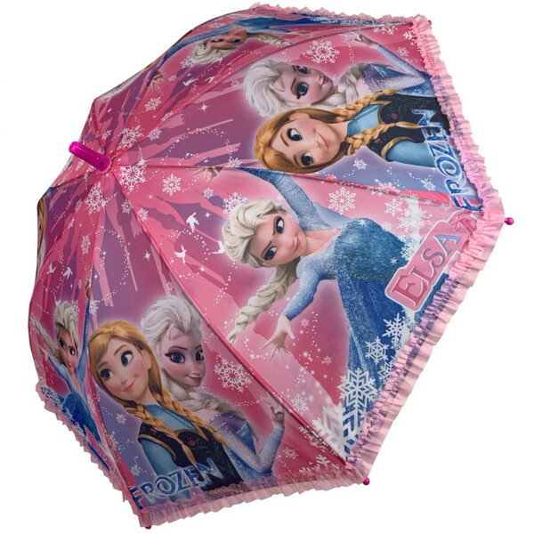 

Зонт детский Paolo Rossi prfr8132 Frozen Холодное Сердце для девочки полуавтомат 8 спиц трость Розовый