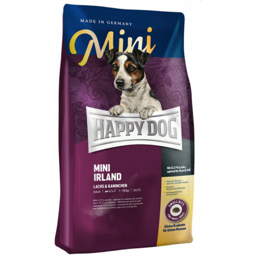 

Сухой корм Happy Dog Mini Irland для взрослых собак мелких пород с проблемами кожи и шерсти, с лососем, 8 кг