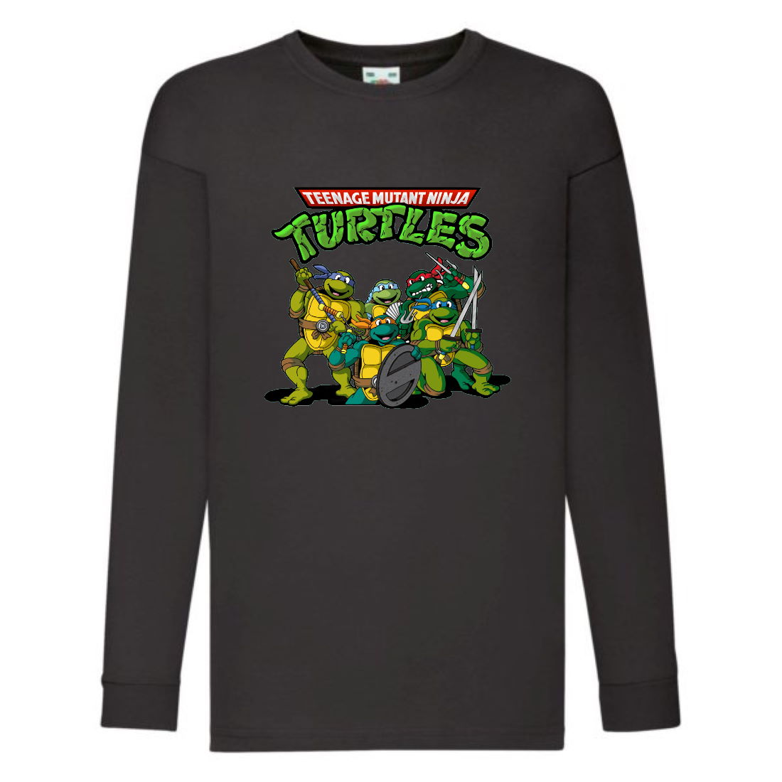 

Лонгслив реглан Черепашки Ниндзя 004 (Ninja Turtles) черный (NTR blc 004) 164 см