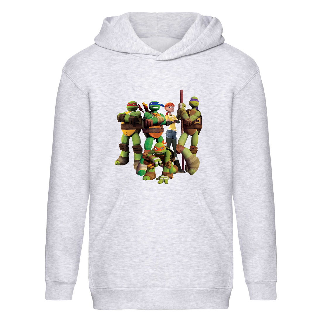 

Худи детская Черепашки Ниндзя 001 (Ninja Turtles) серый (NTR gry 001) 128 см