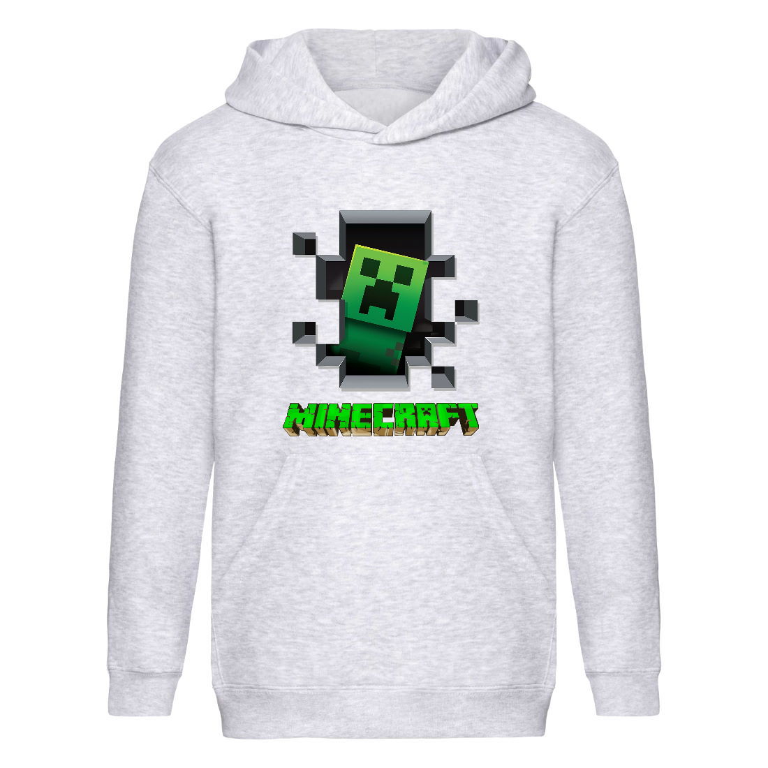

Худи детская Майнкрафт 001 (Minecraft) серая (MNC gry 001) 164 см