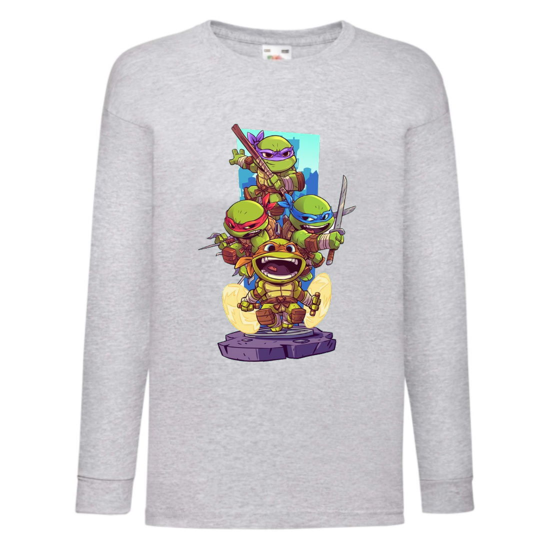 

Лонгслив реглан Черепашки Ниндзя 0013 (Ninja Turtles) серый (NTR gry 0013) 152 см