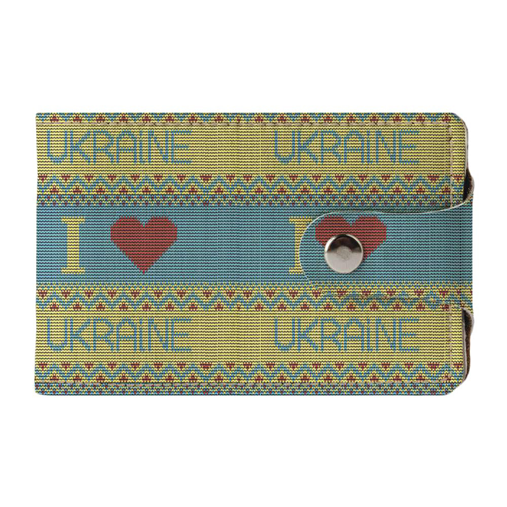 

Визитница Fisher Gifts Duo 58 I love Ukraine вязаная экокожа