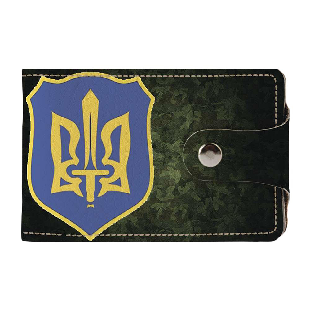 

Визитница Fisher Gifts Duo 875 Герб на фоне хаки экокожа