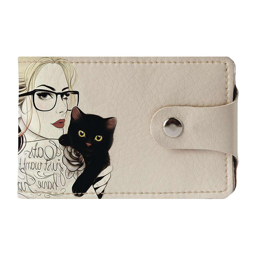

Визитница Fisher Gifts Duo 25 Девушка с котиком экокожа