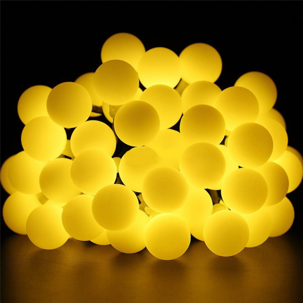 

Светодиодная гирлянда Шарики 10метров. 100led. 220v Теплый белый