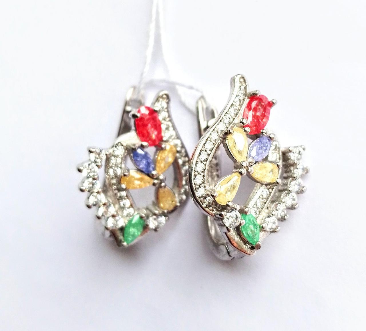 

Серебряные серьги в стиле флористики с каленым кварцем 051241