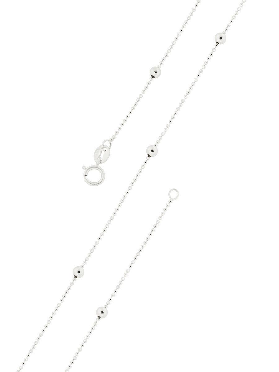 

Серебряная цепочка с шариками 45см 74345
