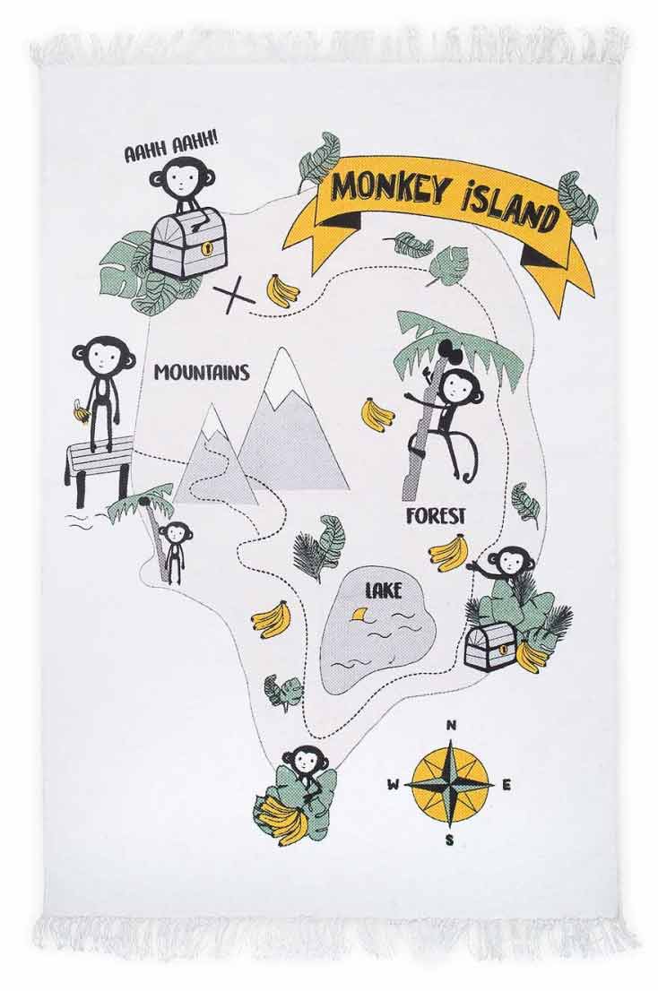 

Детский коврик Jollein Жоллейн Monkey island 90×130 см (058-593-65206)