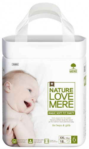 

Подгузники-трусики Nature Love Mere Нейче Лав Мере MAGIC SOFT FIT BAND Panty XXL, 18 шт. (8809402093717)