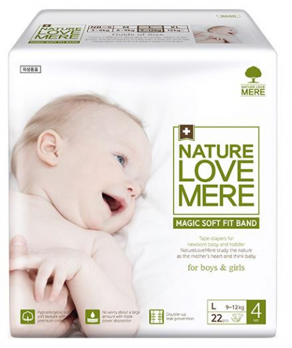 

Подгузники детские Nature Love Mere Нейче Лав Мере MAGIC SOFT FIT BAND L, 22 шт. (8809402093670)