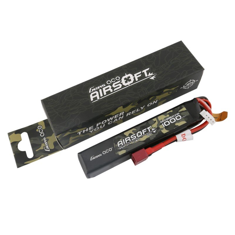 

Аккумулятор для страйкбола Gens Ace LiPO 11,1В 1000мАч 3S 25C 103х21х17мм 72г T-Plug Airsoft (GEA10003S25D)