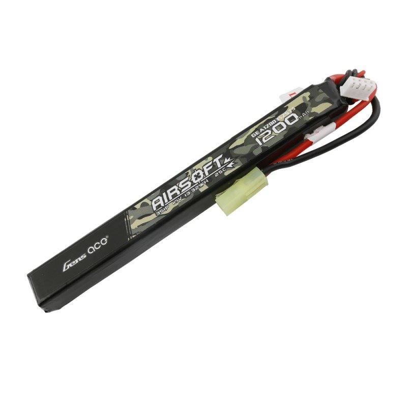 

Аккумулятор для страйкбола Gens Ace LiPO 11,1В 1200мАч 3S 25C 155х18х16мм 82г Mini Tamiya Airsoft (GEA12003S25TS)